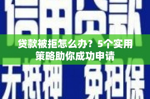 泰武贷款被拒怎么办？5个实用策略助你成功申请